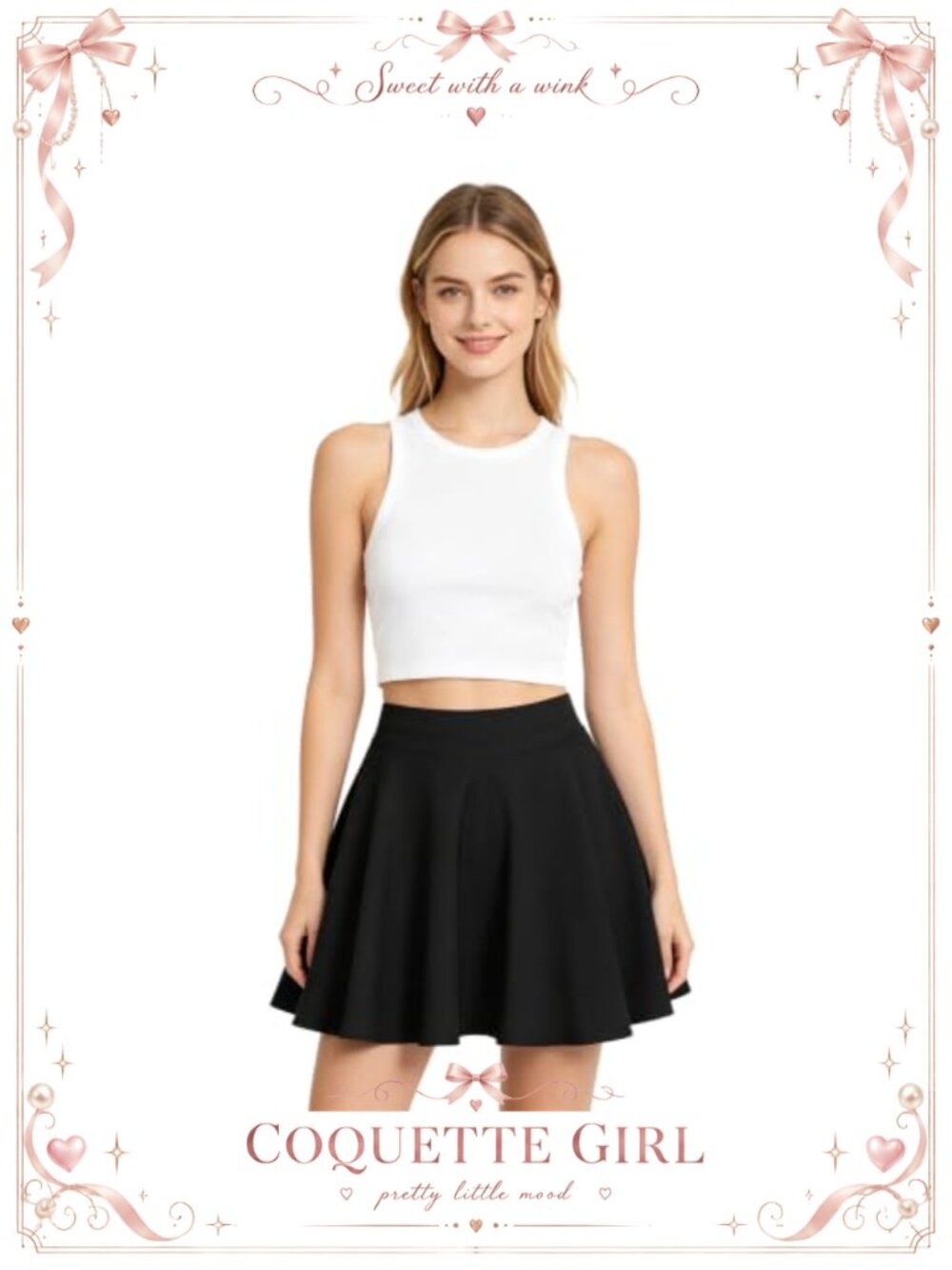 Pleated Mini Skater Tennis Skirt A-Line High Waist Activewear